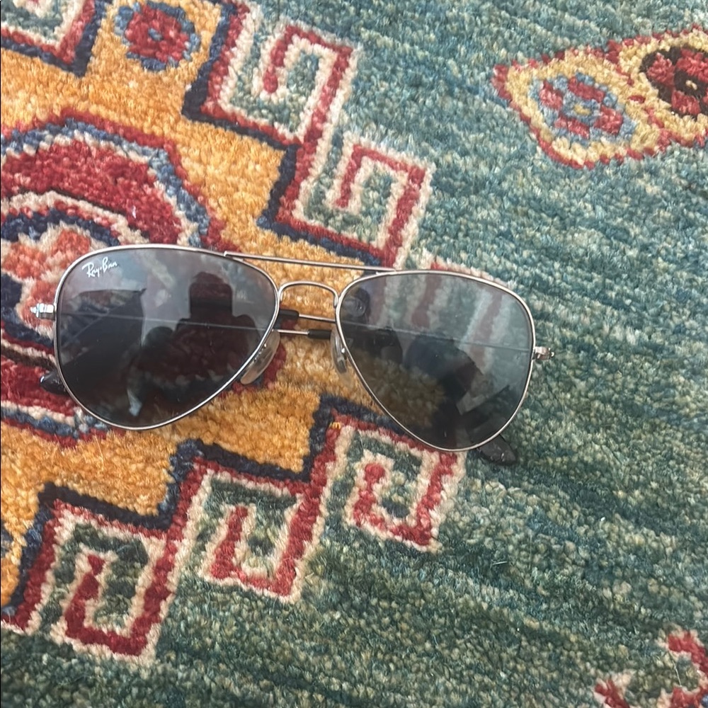 Ray-Ban Silver Frame Sunglasses with Dark Lenses